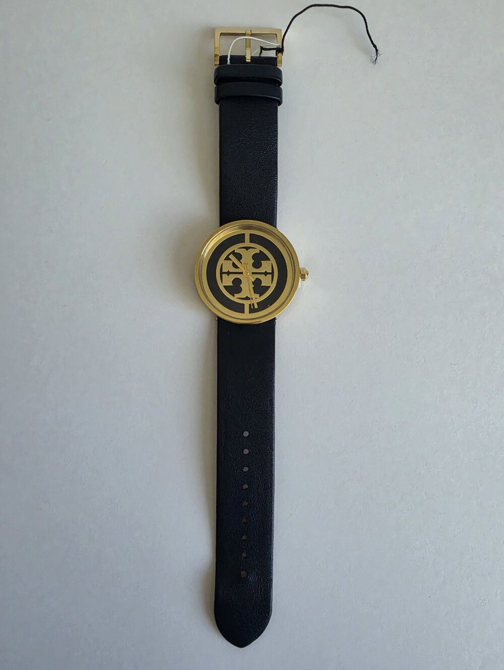 Tory Burch Reva Gold-Tone Stainless Steel Watch Blue Leather Strap TBW4021